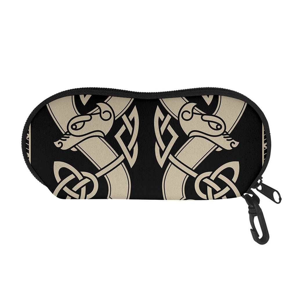 Viking Wolves Symbol Print Glasses Case