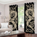 Viking Wolves Symbol Print Grommet Curtains