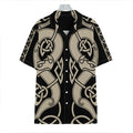 Viking Wolves Symbol Print Hawaiian Shirt