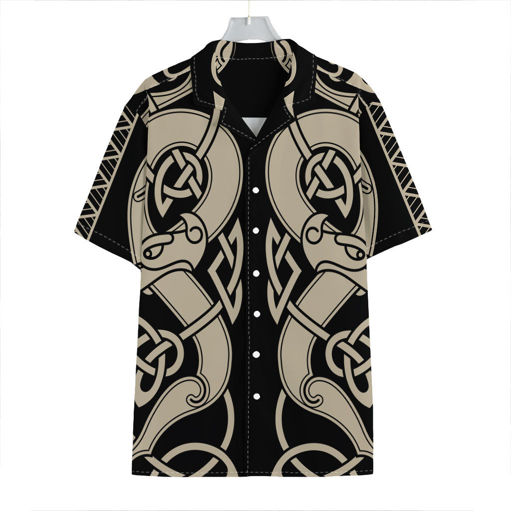 Viking Wolves Symbol Print Hawaiian Shirt