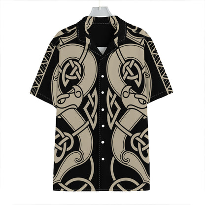 Viking Wolves Symbol Print Hawaiian Shirt