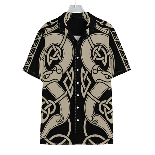 Viking Wolves Symbol Print Hawaiian Shirt