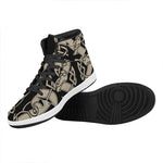 Viking Wolves Symbol Print High Top Leather Sneakers