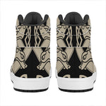 Viking Wolves Symbol Print High Top Leather Sneakers