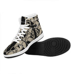 Viking Wolves Symbol Print High Top Leather Sneakers