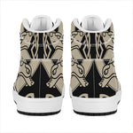 Viking Wolves Symbol Print High Top Leather Sneakers