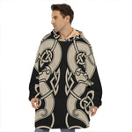 Viking Wolves Symbol Print Hoodie Blanket