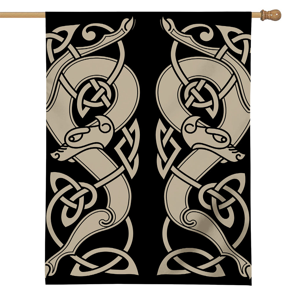 Viking Wolves Symbol Print House Flag