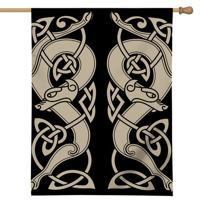 Viking Wolves Symbol Print House Flag