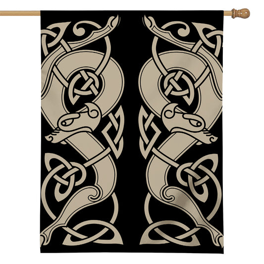 Viking Wolves Symbol Print House Flag