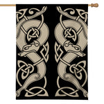 Viking Wolves Symbol Print House Flag