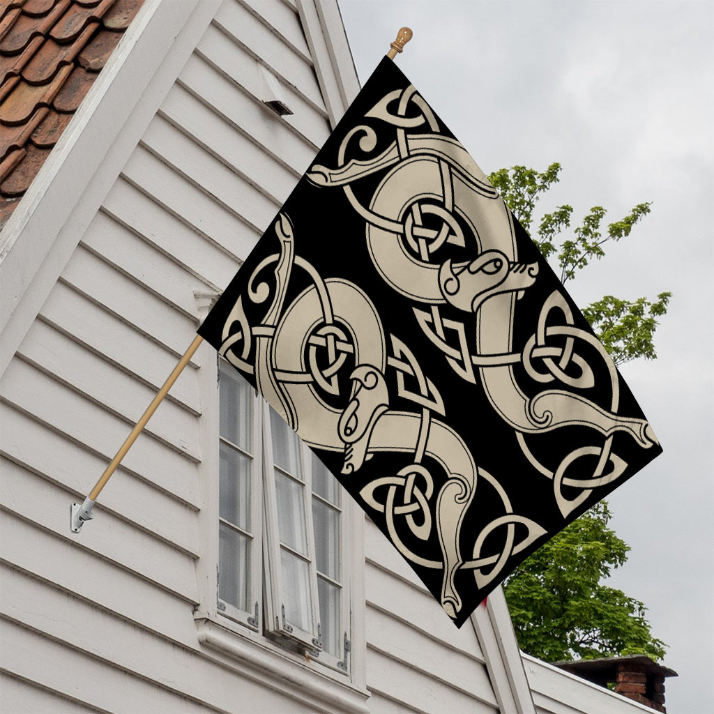 Viking Wolves Symbol Print House Flag