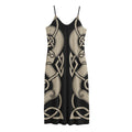 Viking Wolves Symbol Print Jersey Midi Cami Dress