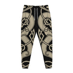 Viking Wolves Symbol Print Jogger Pants