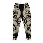 Viking Wolves Symbol Print Jogger Pants