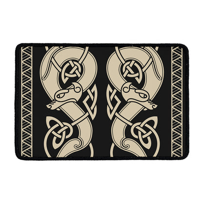 Viking Wolves Symbol Print Kitchen Mat