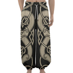 Viking Wolves Symbol Print Lantern Pants