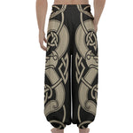 Viking Wolves Symbol Print Lantern Pants