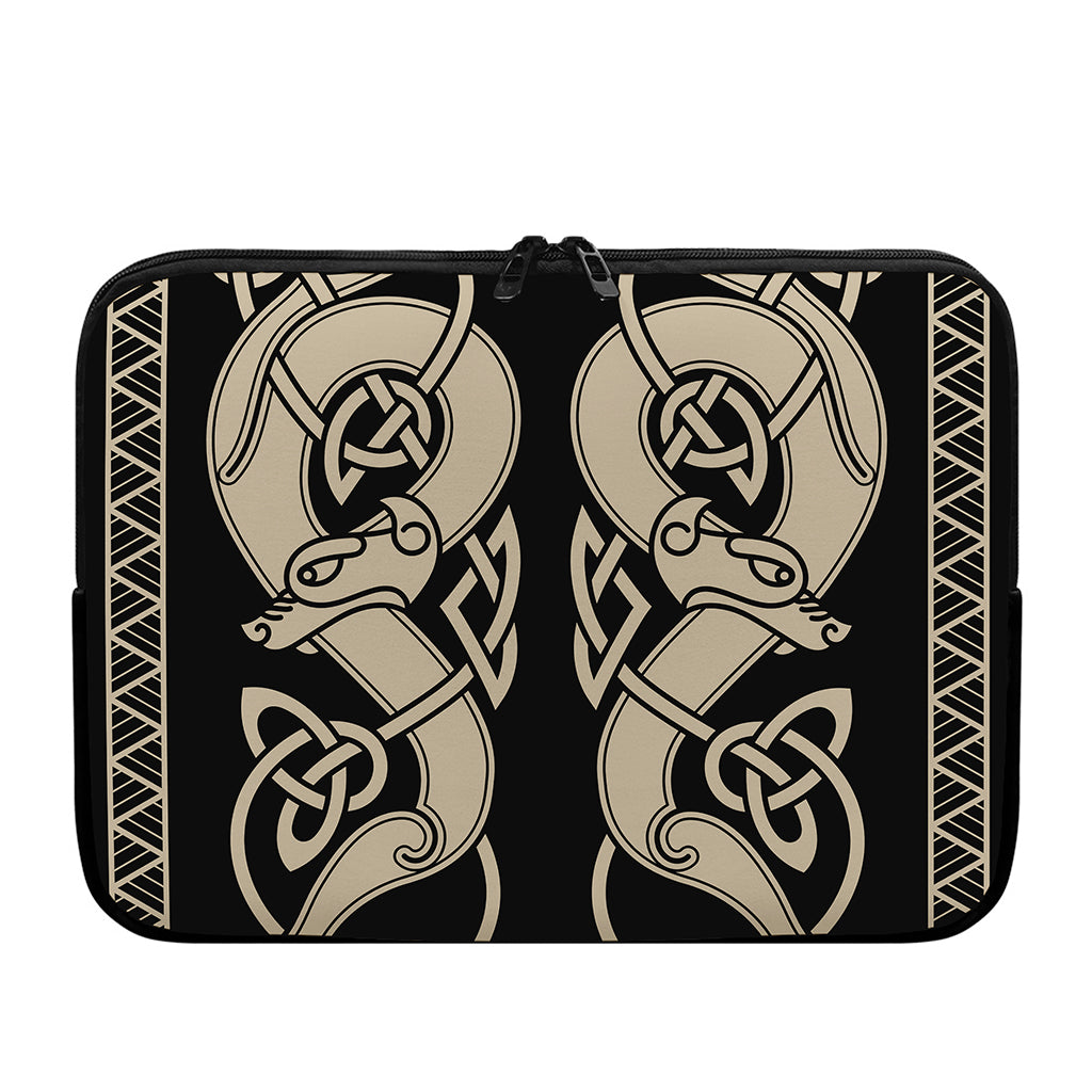 Viking Wolves Symbol Print Laptop Sleeve