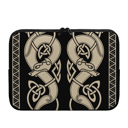 Viking Wolves Symbol Print Laptop Sleeve