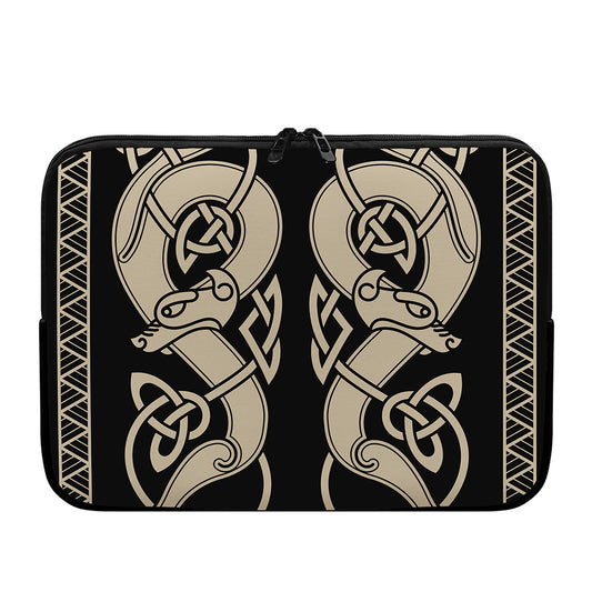Viking Wolves Symbol Print Laptop Sleeve