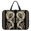Viking Wolves Symbol Print Laptop Sleeve With Handle