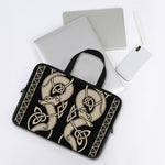 Viking Wolves Symbol Print Laptop Sleeve With Handle