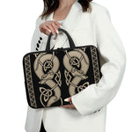 Viking Wolves Symbol Print Laptop Sleeve With Handle