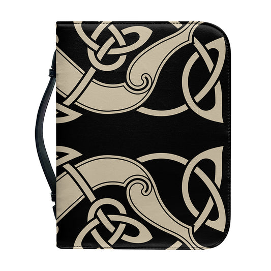 Viking Wolves Symbol Print Leather Bible Cover