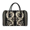 Viking Wolves Symbol Print Leather Duffel Bag