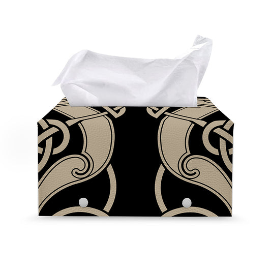 Viking Wolves Symbol Print Leather Tissue Box Cover