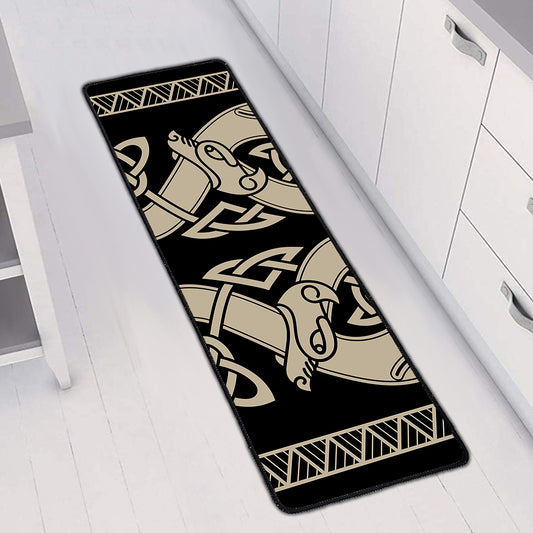 Viking Wolves Symbol Print Long Kitchen Mat
