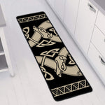 Viking Wolves Symbol Print Long Kitchen Mat