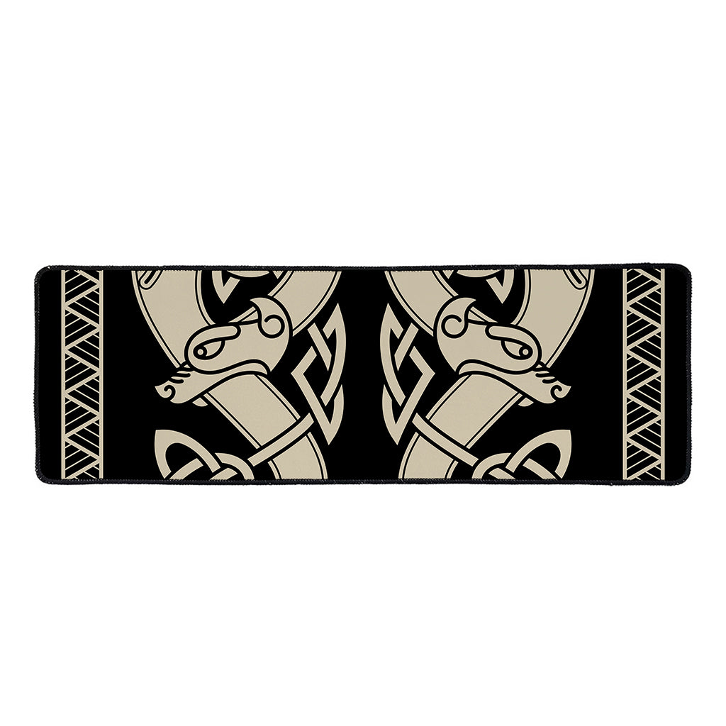 Viking Wolves Symbol Print Long Kitchen Mat