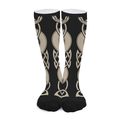 Viking Wolves Symbol Print Long Socks