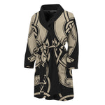 Viking Wolves Symbol Print Men's Bathrobe