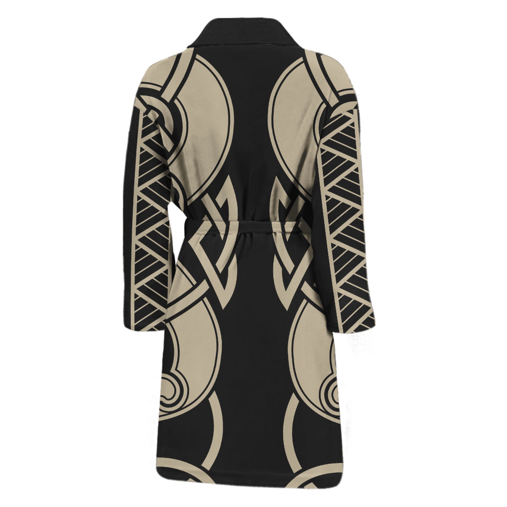 Viking Wolves Symbol Print Men's Bathrobe