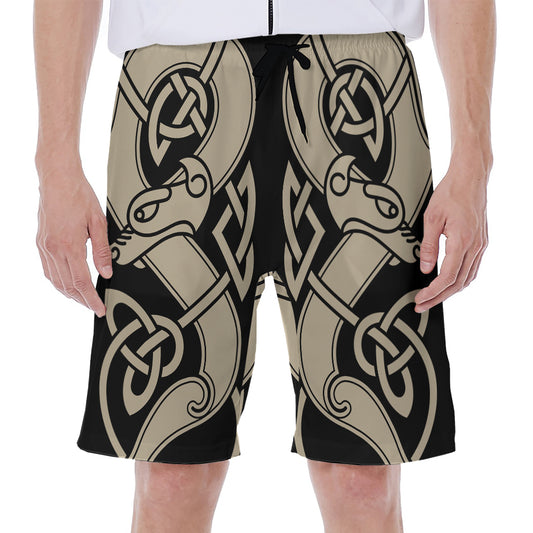 Viking Wolves Symbol Print Men's Beach Shorts