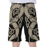 Viking Wolves Symbol Print Men's Beach Shorts