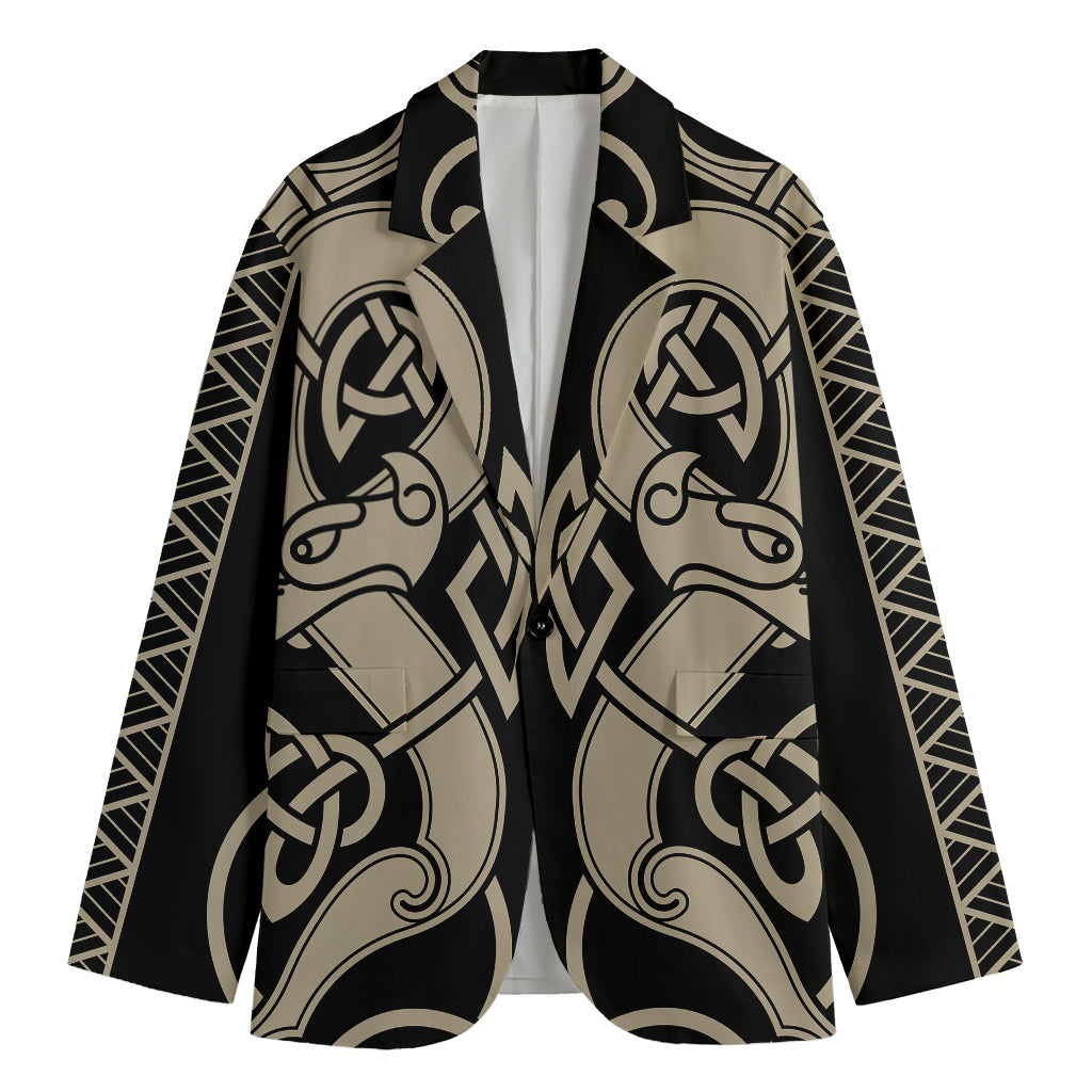Viking Wolves Symbol Print Men's Blazer