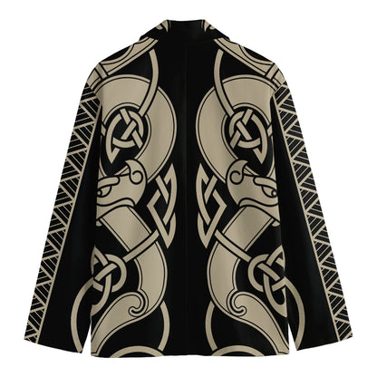 Viking Wolves Symbol Print Men's Blazer