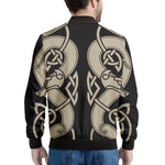 Viking Wolves Symbol Print Men's Bomber Jacket