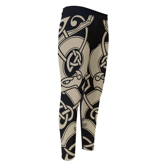 Viking Wolves Symbol Print Men's Compression Pants