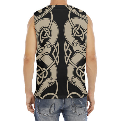 Viking Wolves Symbol Print Men's Fitness Tank Top