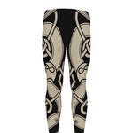 Viking Wolves Symbol Print Men's leggings