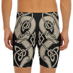 Viking Wolves Symbol Print Men's Long Boxer Briefs