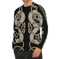 Viking Wolves Symbol Print Men's Long Sleeve Rash Guard