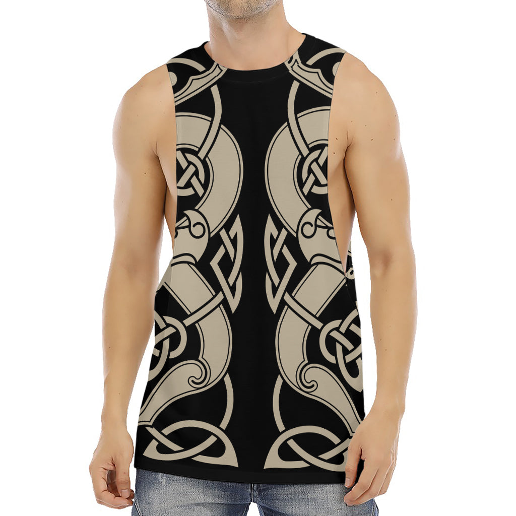 Viking Wolves Symbol Print Men's Muscle Tank Top
