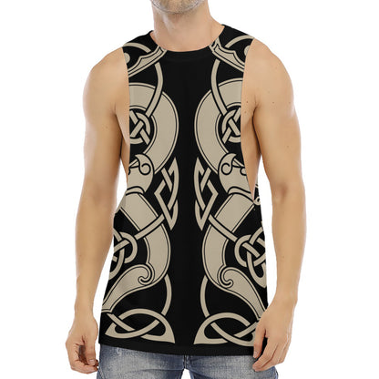 Viking Wolves Symbol Print Men's Muscle Tank Top