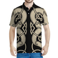 Viking Wolves Symbol Print Men's Polo Shirt